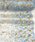 Blue/Gold Sequin Embroidered Lace Fabric by the Yard, 54" Wide Floral Mesh Lace with Double Scalloped Edges